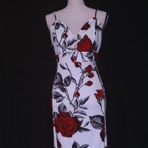 Beautiful Haute Monde Floral bodycon midi dress Size X Large